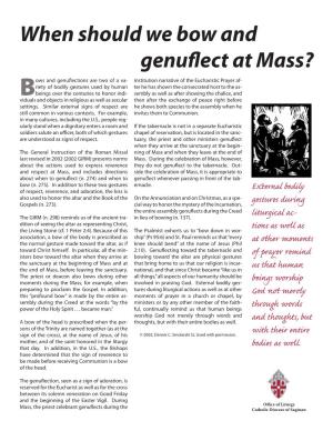 When Should We Bow and Genuflect at Mass?