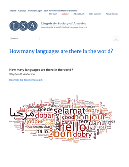 How Many Languages Are There in the World?
