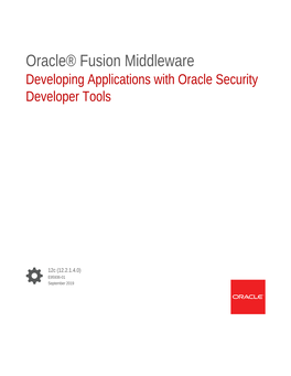 Developing Applications with Oracle Security Developer Tools