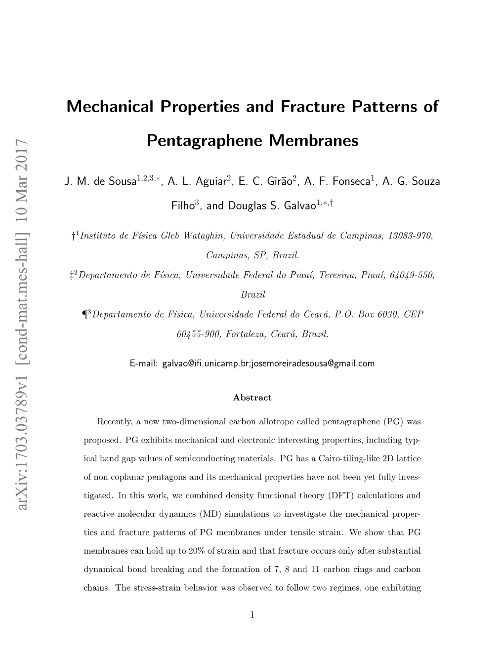 Mechanical Properties and Fracture Patterns of Pentagraphene Membranes