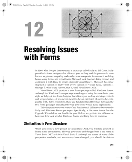 Resolving Issues with Forms