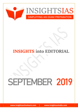 Insights Into Editorial September 2019