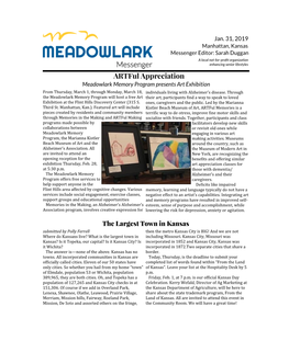 Jan. 31, 2019 Meadowlark Memory Program Presents Art Exhibition