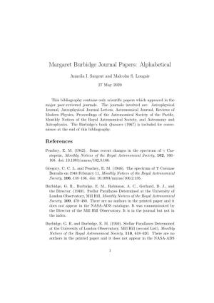 Margaret Burbidge Journal Papers: Alphabetical