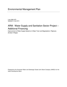 Environmental Management Plan ARM: Water Supply And