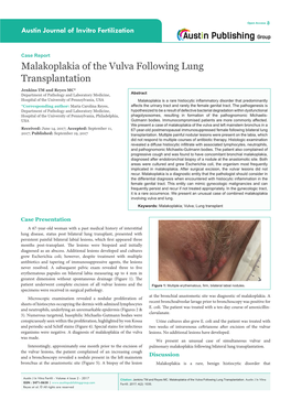 Malakoplakia of the Vulva Following Lung Transplantation