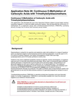 Continuous O-Methylation of Carboxylic Acids with Trimethylsilyldiazomethane