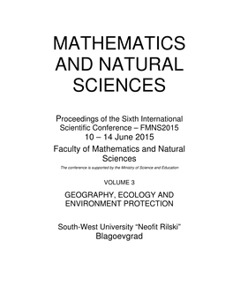 Mathematics and Natural Sciences