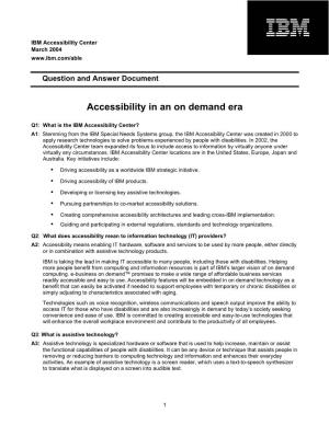 Accessibility in an on Demand Era