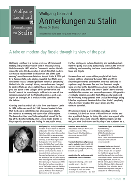 Anmerkungen Zu Stalin (Notes on Stalin)
