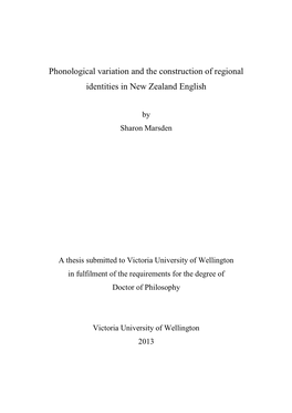 Phonological Variation and the Construction of Regional Identities in New Zealand English