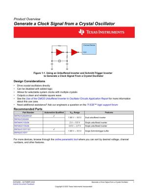 Generate a Clock Signal from a Crystal Oscillator