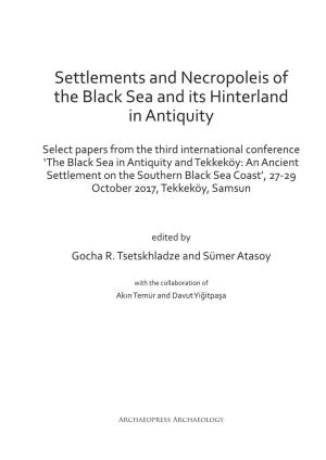 Settlements and Necropoleis of the Black Sea and Its Hinterland in Antiquity