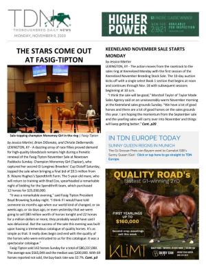 The Stars Come out at Fasig-Tipton