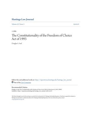 The Constitutionality of the Freedom of Choice Act of 1993, 45 Hastings L.J