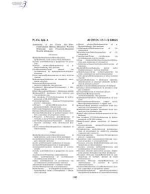 40 CFR Ch. I (7–1–12 Edition) Pt. 414, App. A