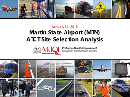 Martin State Airport (MTN) ATCT Site Selection Analysis Contents