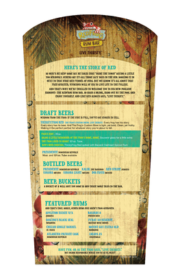 Draft Beers Featured Rums Bottled Beers Beer Buckets