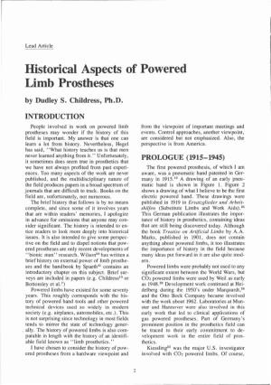 Historical Aspects of Powered Limb Prostheses by Dudley S