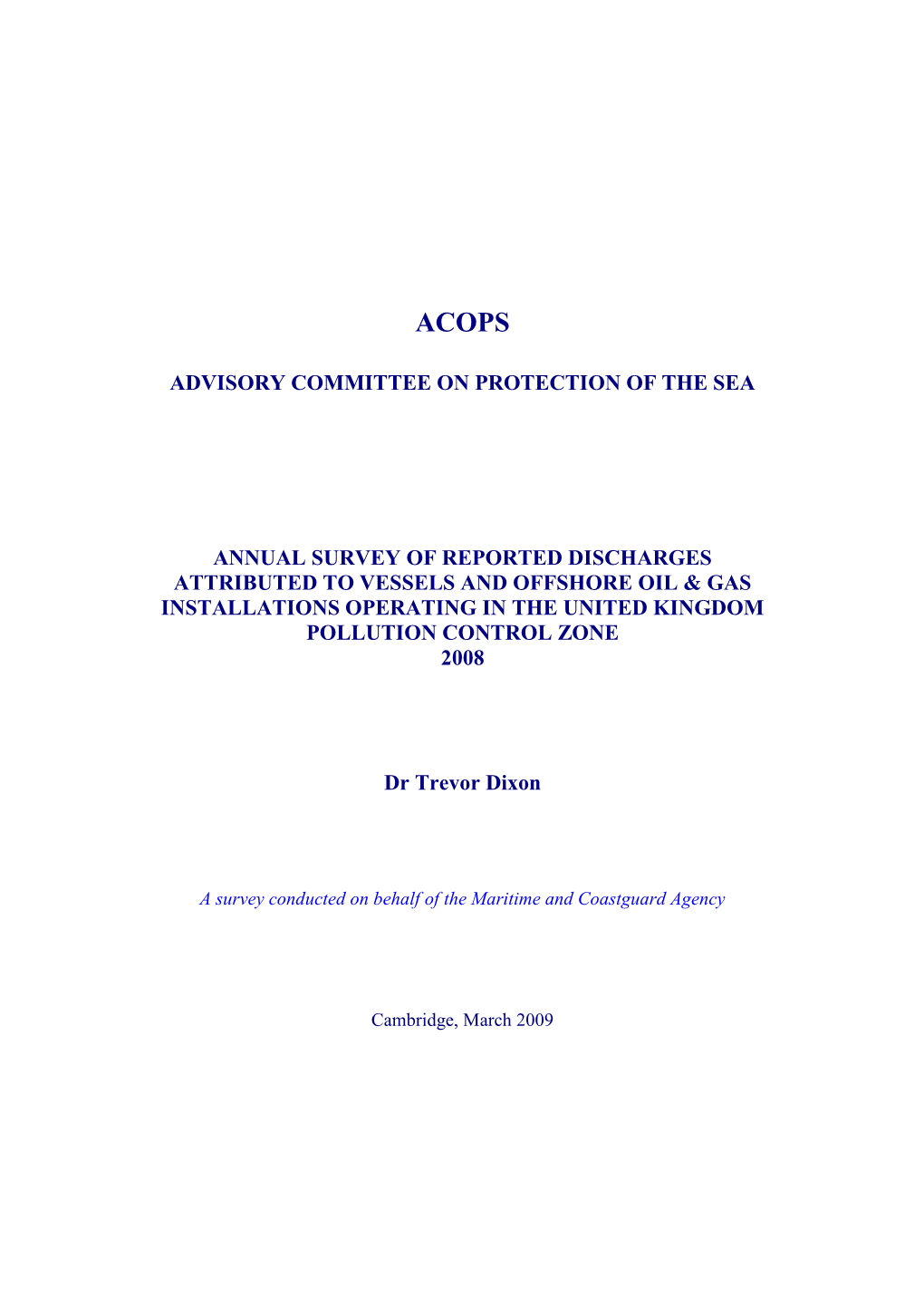 Advisory Committee on Protection of the Sea