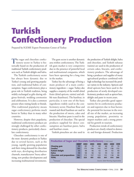 Turkish Confectionery Production Prepared by IGEME Export Promotion Center of Turkey