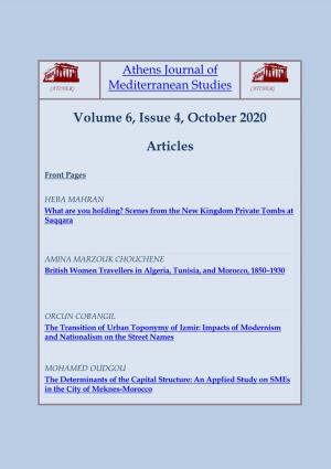 Volume 6, Issue 4, October 2020 Articles