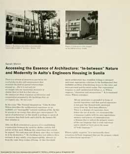 Accessing the Essence of Architecture: "In-Between" Nature and Iviodernity in Aalto's Engineers Housing in Sunila