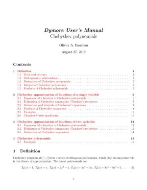 Dymore User's Manual Chebyshev Polynomials