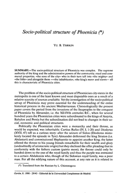 Socio-Political Structure of Phoenicia 0T)