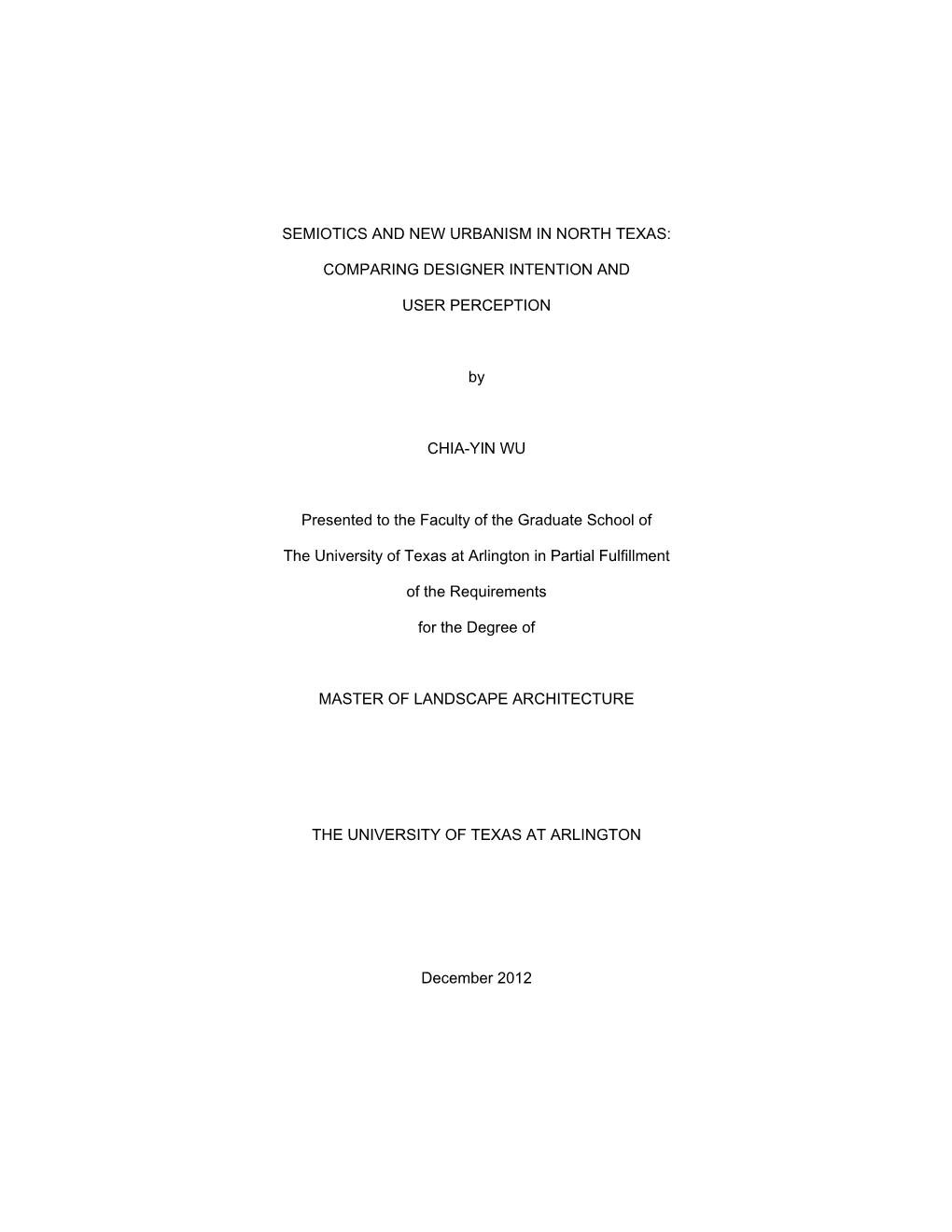 University of Texas at Arlington Dissertation Template