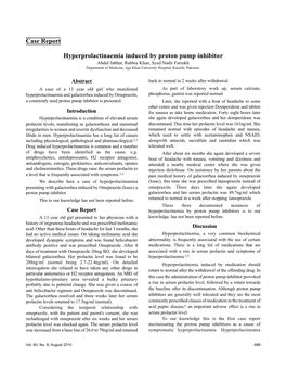Case Report Hyperprolactinaemia Induced by Proton Pump Inhibitor