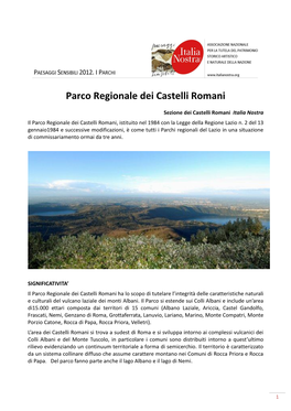 Parco Regionale Dei Castelli Romani