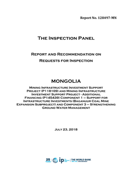The Inspection Panel MONGOLIA