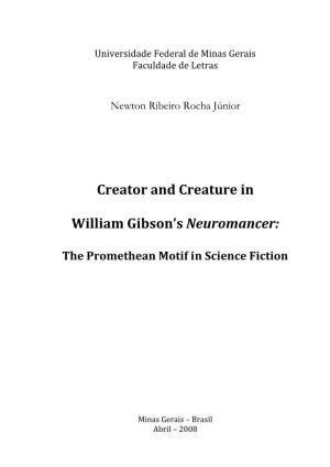 Creator and Creature in William Gibson's Neuromancer