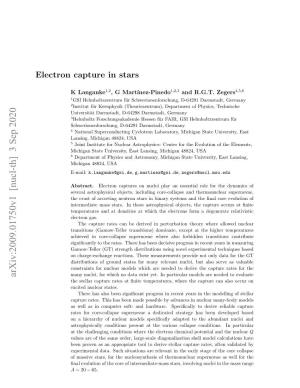 Electron Capture in Stars