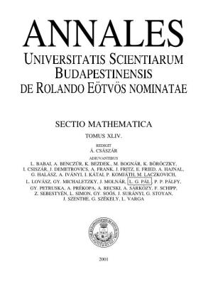 Universitatis Scientiarum Budapestinensis De Rolando