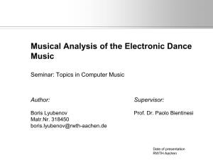 Musical Analysis of the Electronic Dance Music