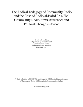 Community Radio News Audiences and Political Change in Jordan