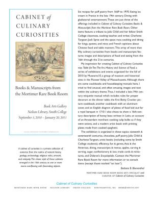 Cabinet of Culinary Curiosities:Books