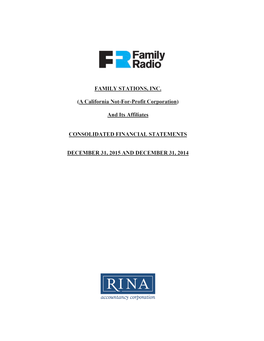Family Stations 2015 Annual Audited Financial Statements