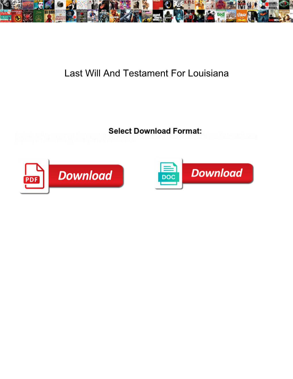 Last Will and Testament for Louisiana