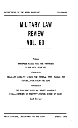 Military Law Review Vol. 60