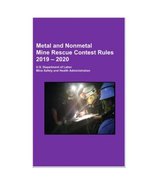 2006 Metal/Nonmetal Mine Rescue Contest Rules