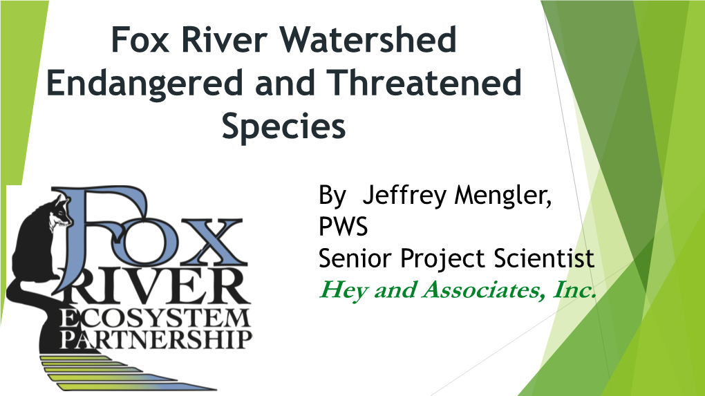 Fox River Watershed Endangered and Threatened Species