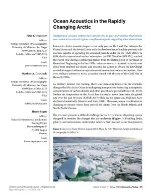 Ocean Acoustics in the Rapidly Changing Arctic
