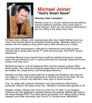 Michael Joiner "God's Smart Aleck"