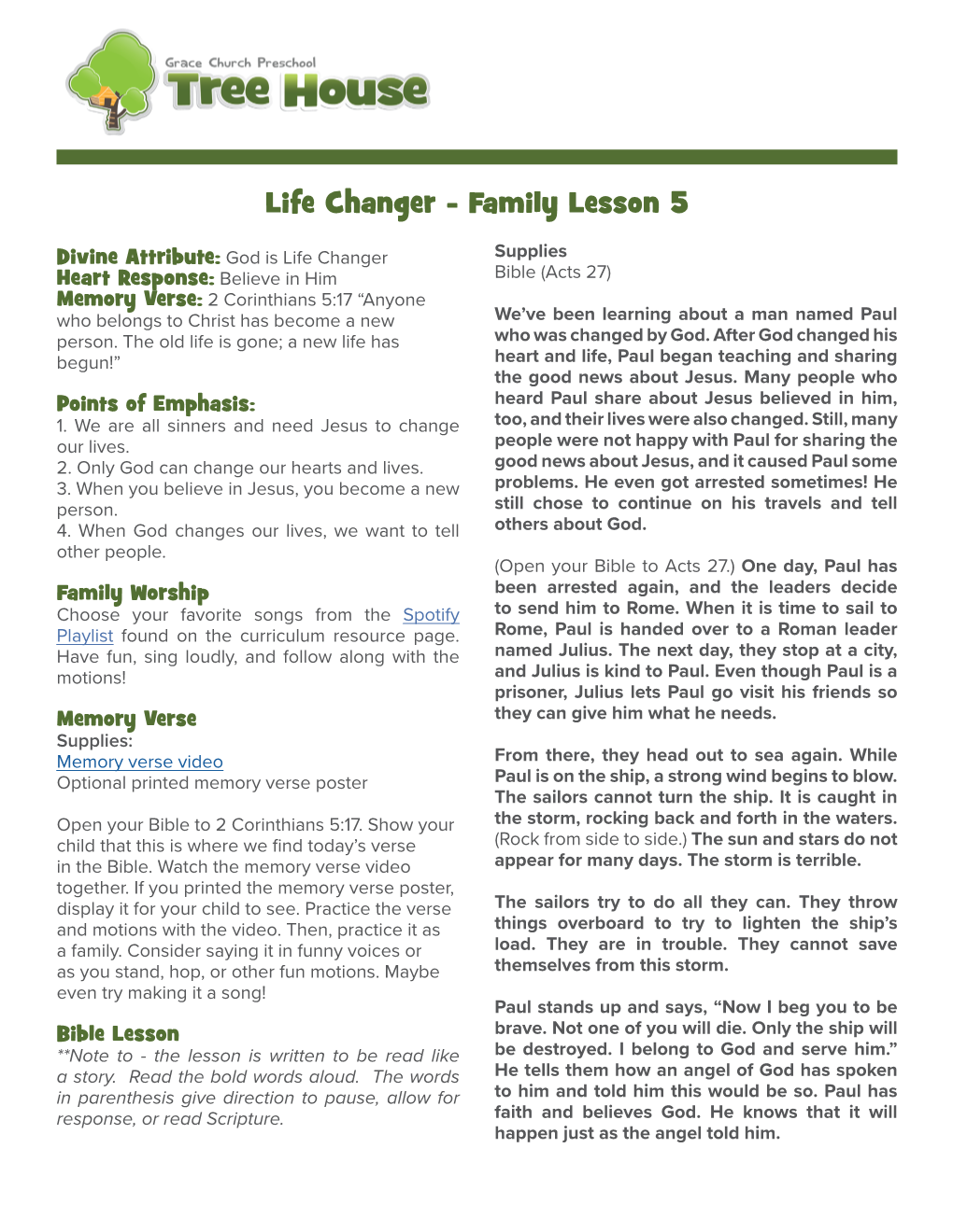 Family Lesson 5