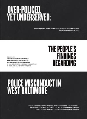 The People's Findings Regarding Police Misconduct in West Baltimore