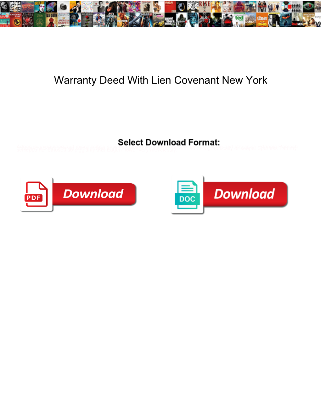 Warranty Deed with Lien Covenant New York