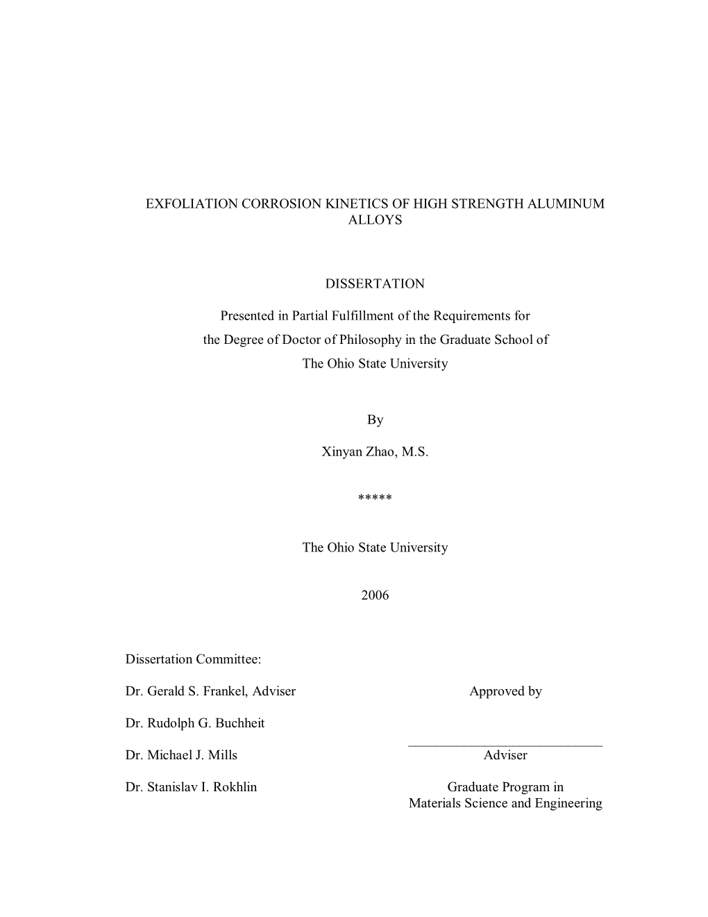 Exfoliation Corrosion Kinetics of High Strength Aluminum Alloys